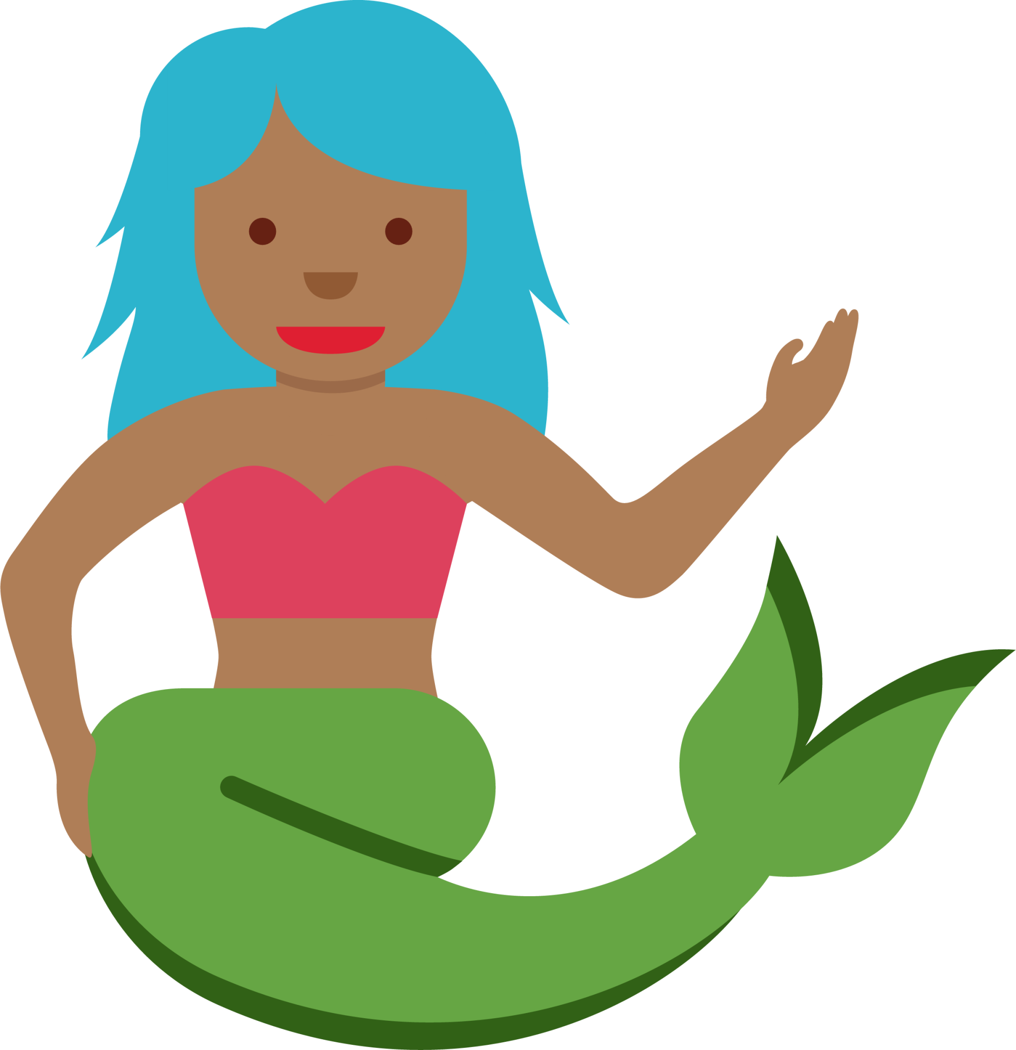 mermaid: medium-dark skin tone emoji