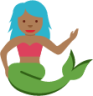 mermaid: medium-dark skin tone emoji