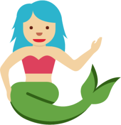 mermaid: medium-light skin tone emoji