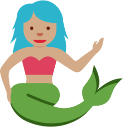mermaid: medium skin tone emoji