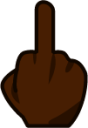 middle finger (black) emoji