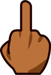 middle finger (brown) emoji