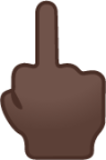 middle finger: dark skin tone emoji
