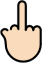 middle finger: light skin tone emoji
