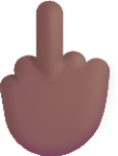 middle finger medium dark emoji
