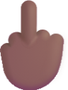 middle finger medium dark emoji