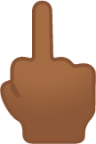 middle finger: medium-dark skin tone emoji