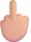 middle finger medium light emoji