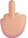 middle finger medium light emoji