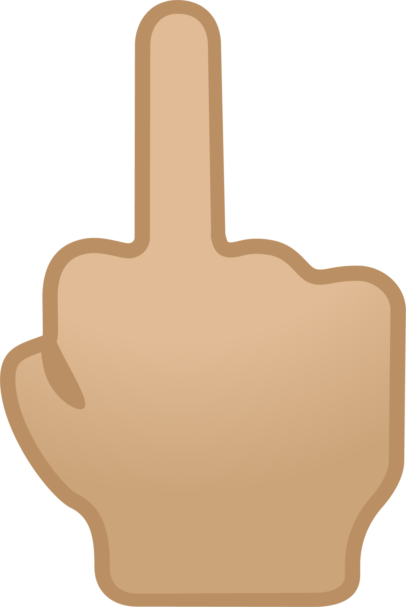 middle finger: medium-light skin tone emoji