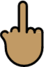 middle finger: medium skin tone emoji