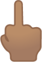middle finger: medium skin tone emoji
