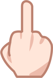 middle finger (white) emoji