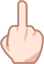 middle finger (white) emoji