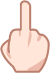 middle finger (white) emoji