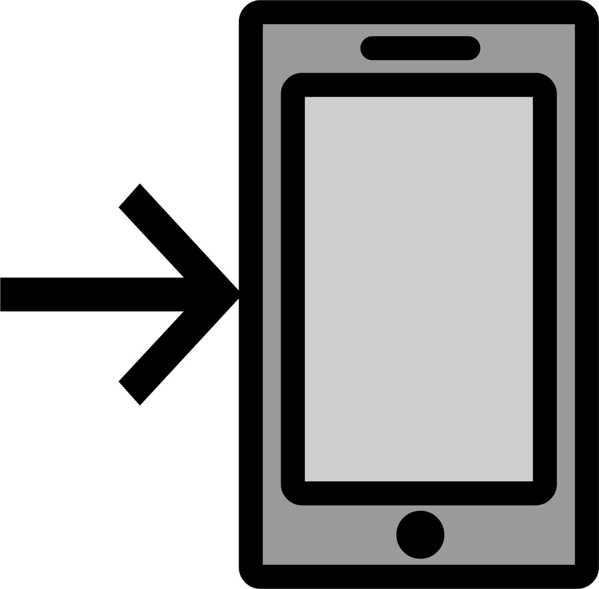 mobile phone with arrow emoji