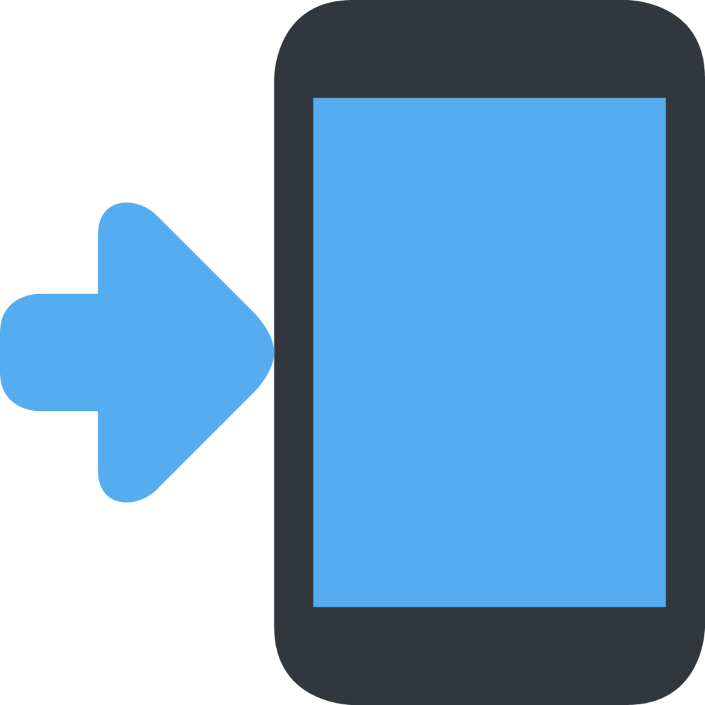 mobile phone with rightwards arrow at left emoji