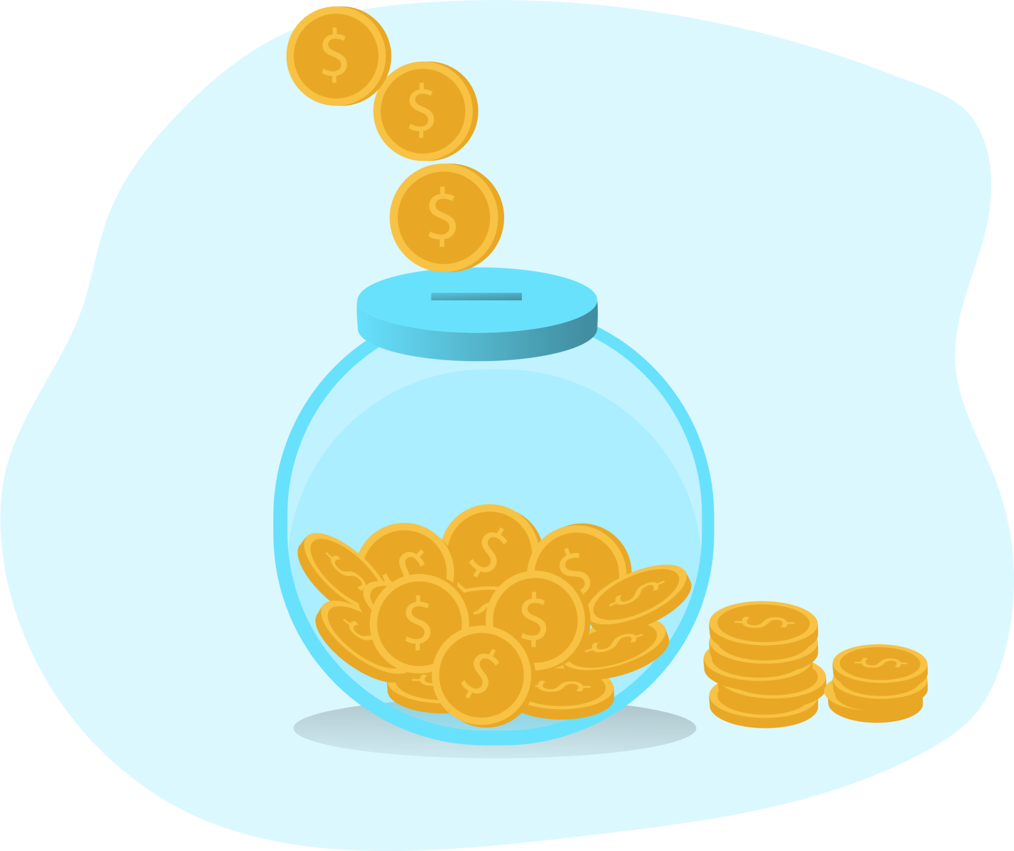 Money jar illustration