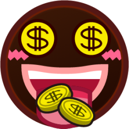 money mouth face (black) emoji