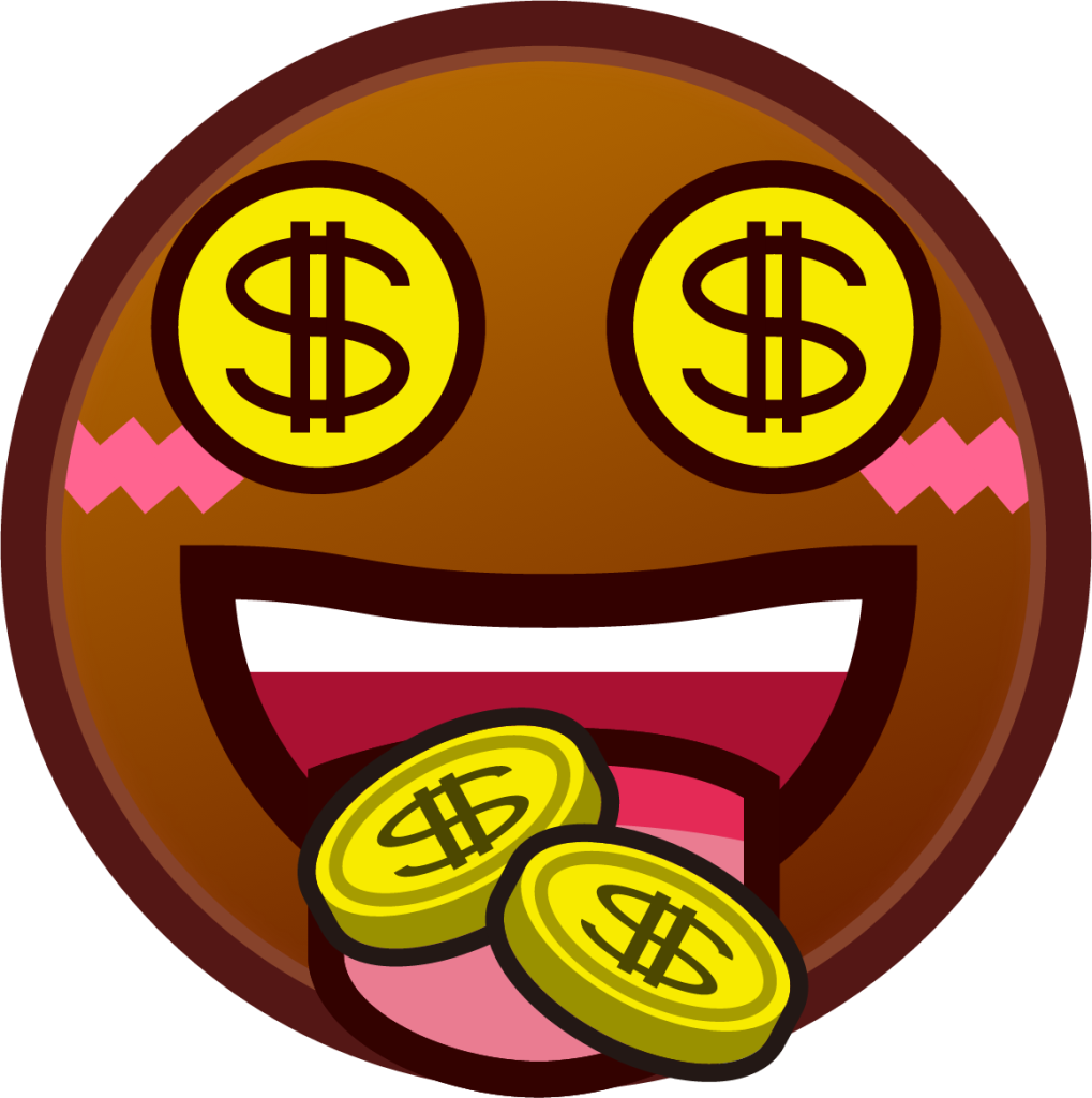 money mouth face (brown) emoji