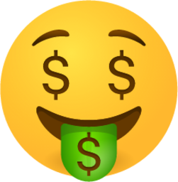 Money mouth face $ emoji emoji