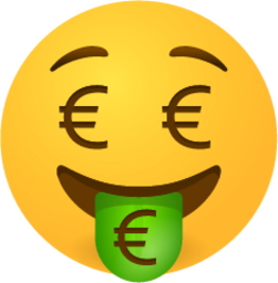 Money mouth face € emoji emoji