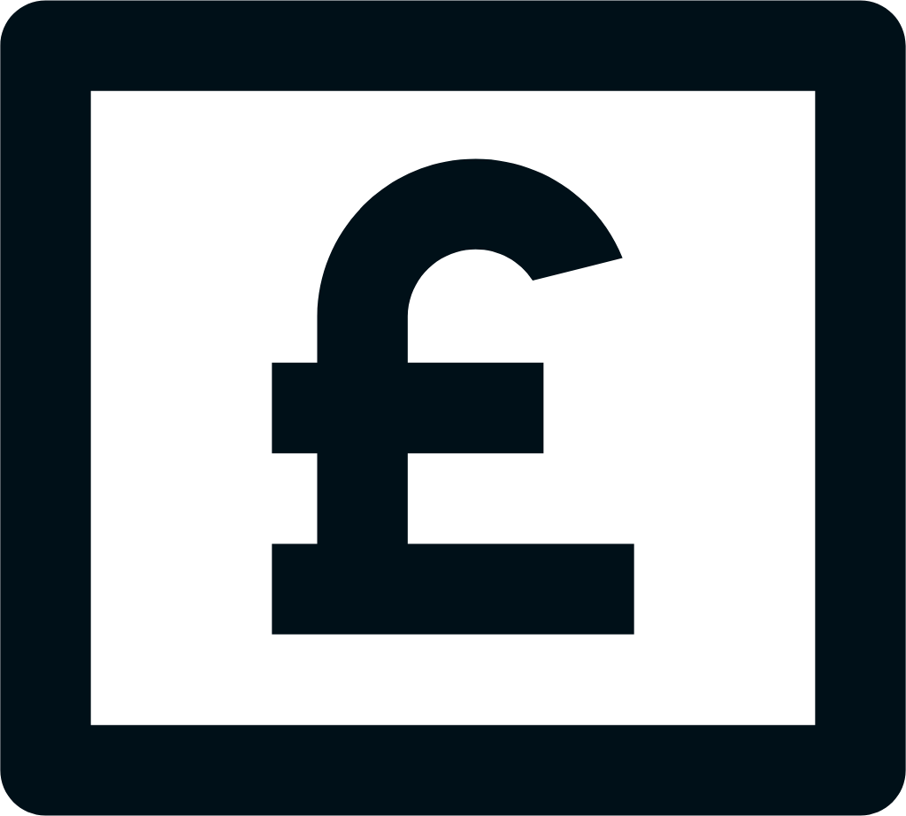 money pound box line icon