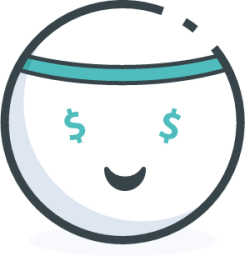 money signs face happy illustration