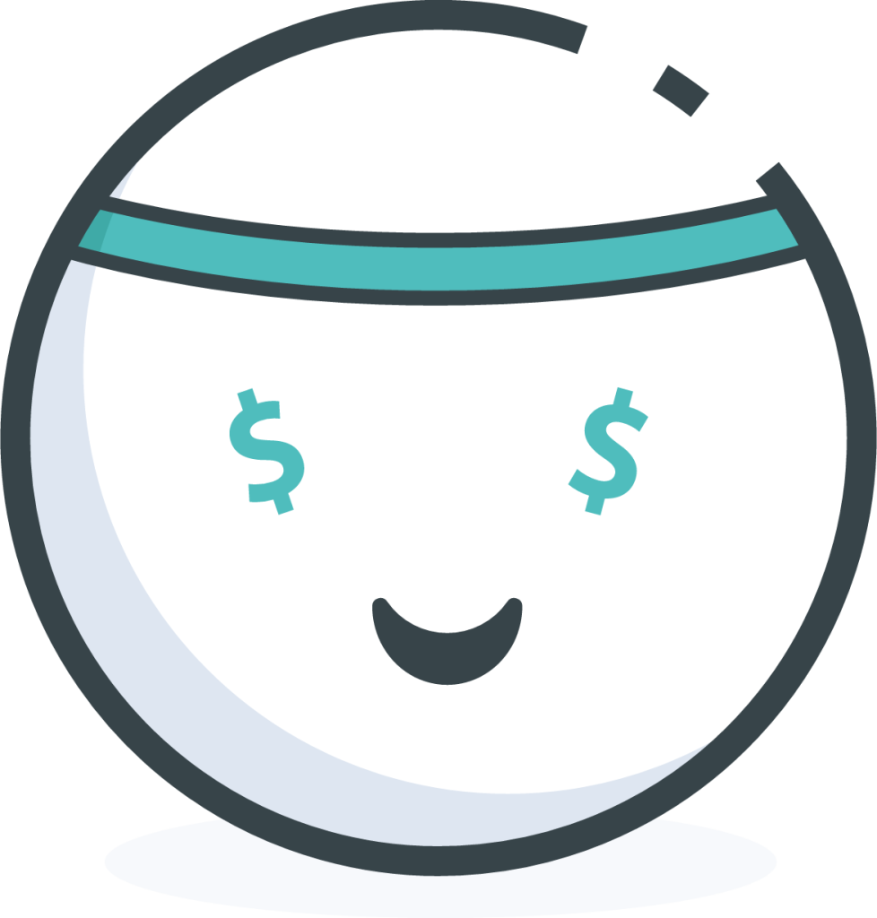 money signs face happy illustration