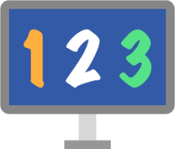 monitor numbers icon