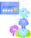 monster review monsters funny cute online ratings illustration