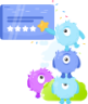 monster review monsters funny cute online ratings illustration