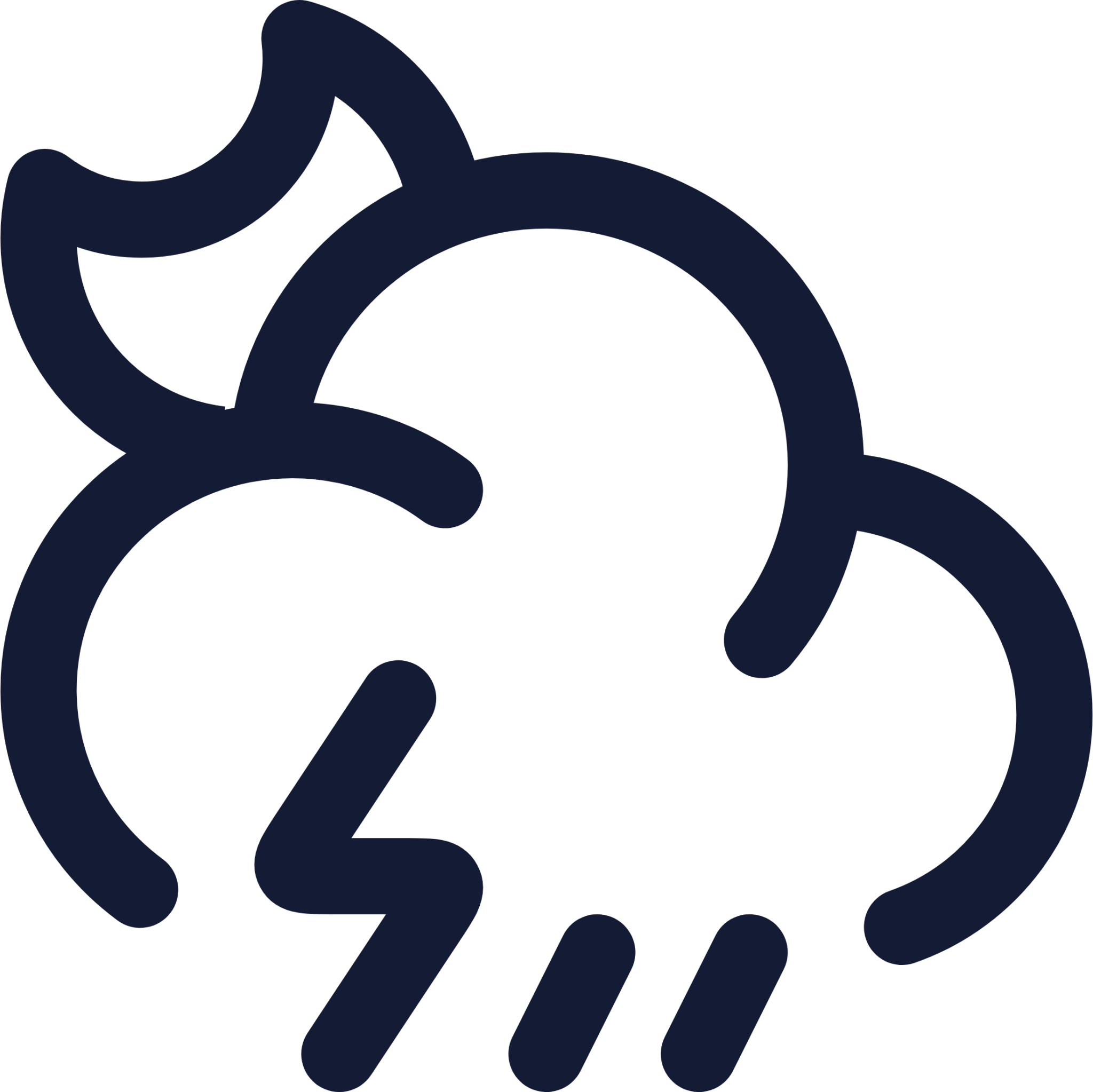 moon angled rain zap icon