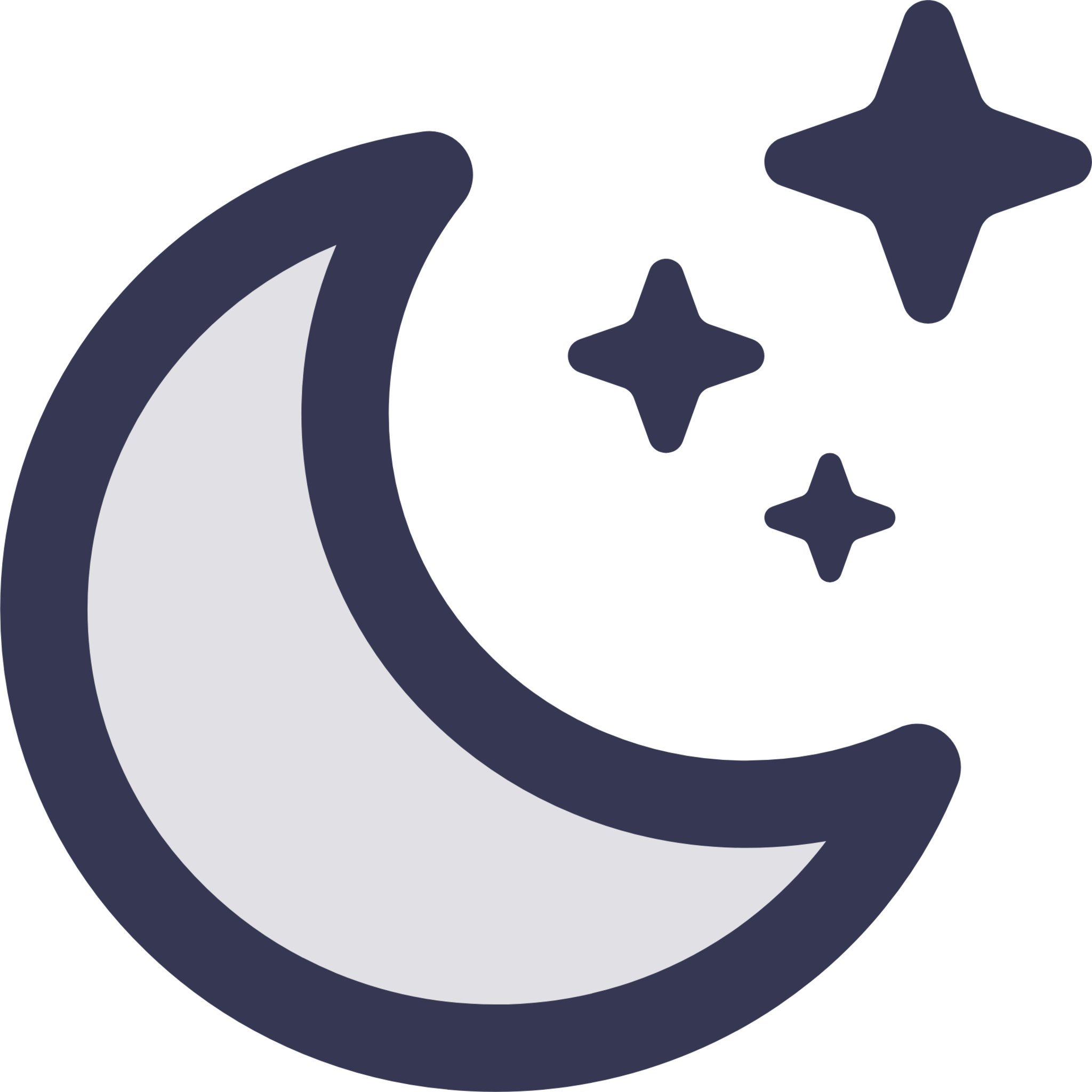 Half Moon Icon, Line Iconpack