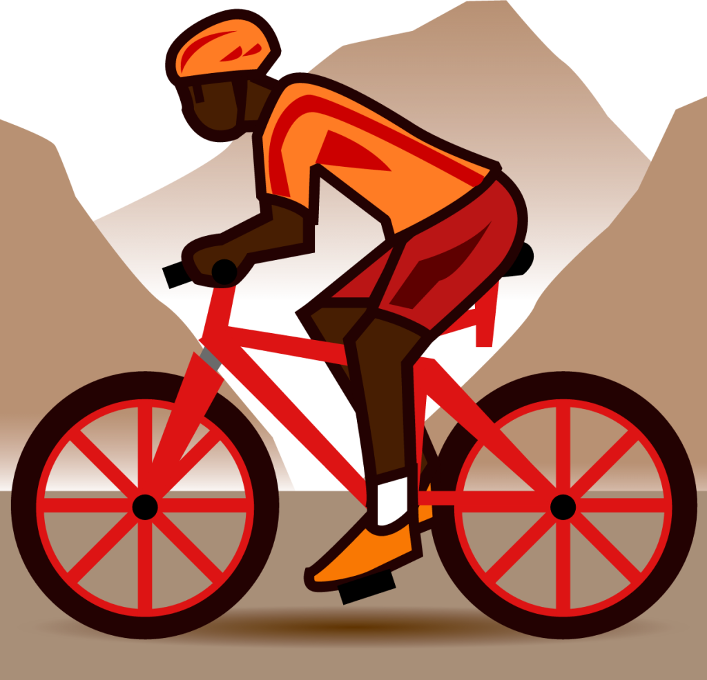 mountain bicyclist (black) emoji