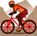 mountain bicyclist (black) emoji