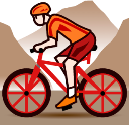 mountain bicyclist (white) emoji