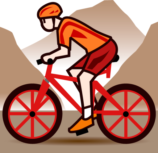 mountain bicyclist (white) emoji