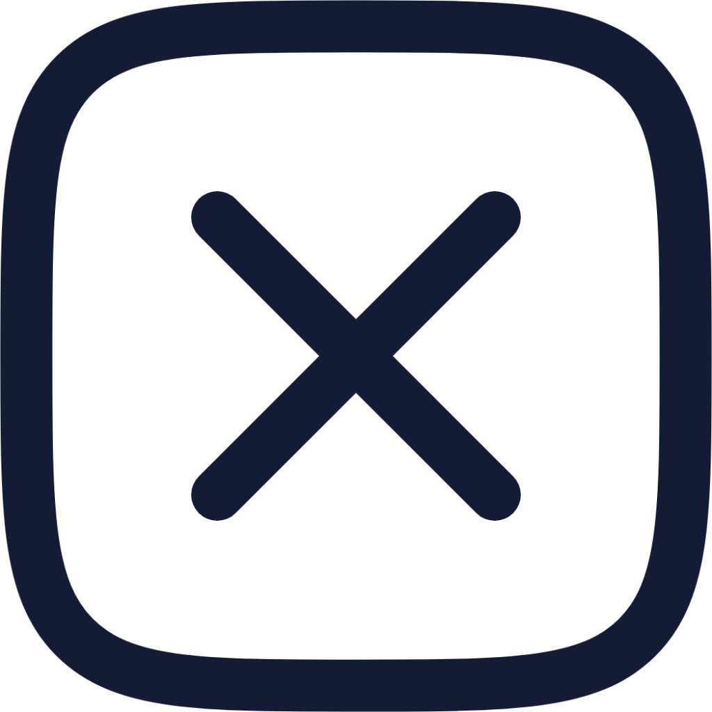 multiplication sign square icon
