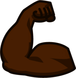 muscle (black) emoji