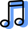 music note double icon