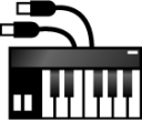 musical keyboard with jacks emoji