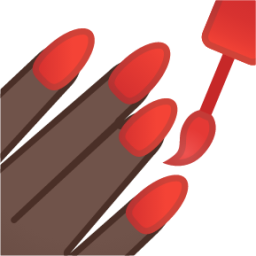 nail polish: dark skin tone emoji
