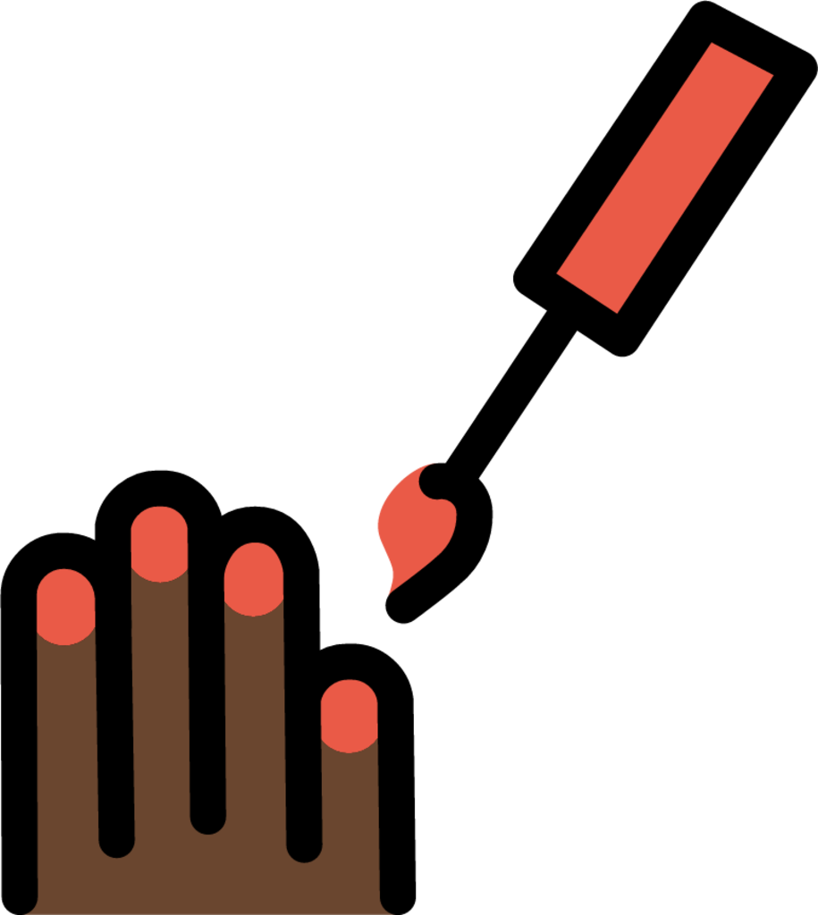 nail polish: dark skin tone emoji