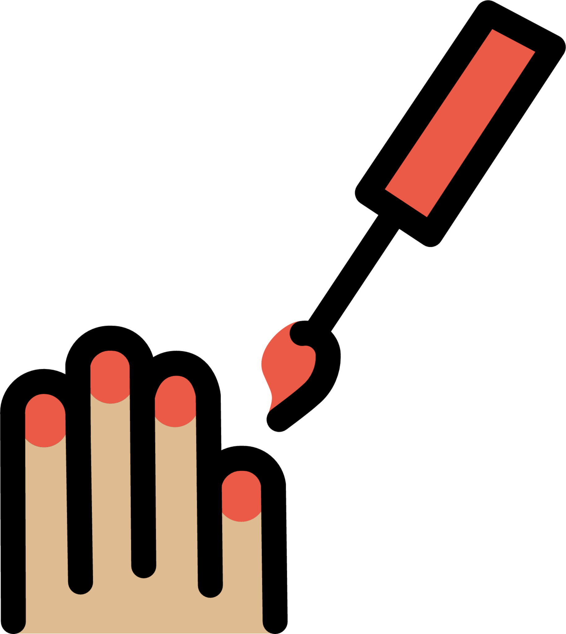 nail polish: medium-light skin tone emoji