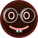 nerd face (black) emoji
