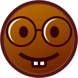 nerd face (brown) emoji