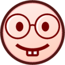 nerd face (white) emoji