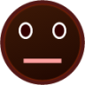 neutral face (black) emoji