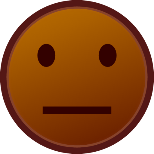 neutral face (brown) emoji